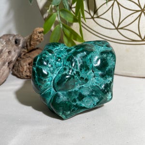 Stunning Malacholla (Malachite-Chrysocolla) Crystal Polished Freeform- Standing