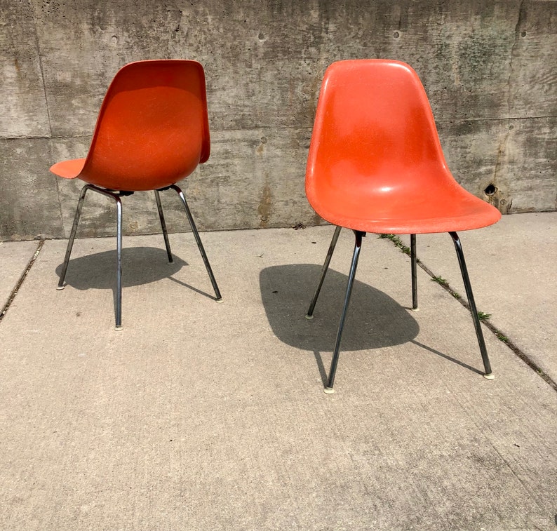 SOLD Vintage Pair of Eames Fiberglass Shell Chairs for Herman Miller image 4