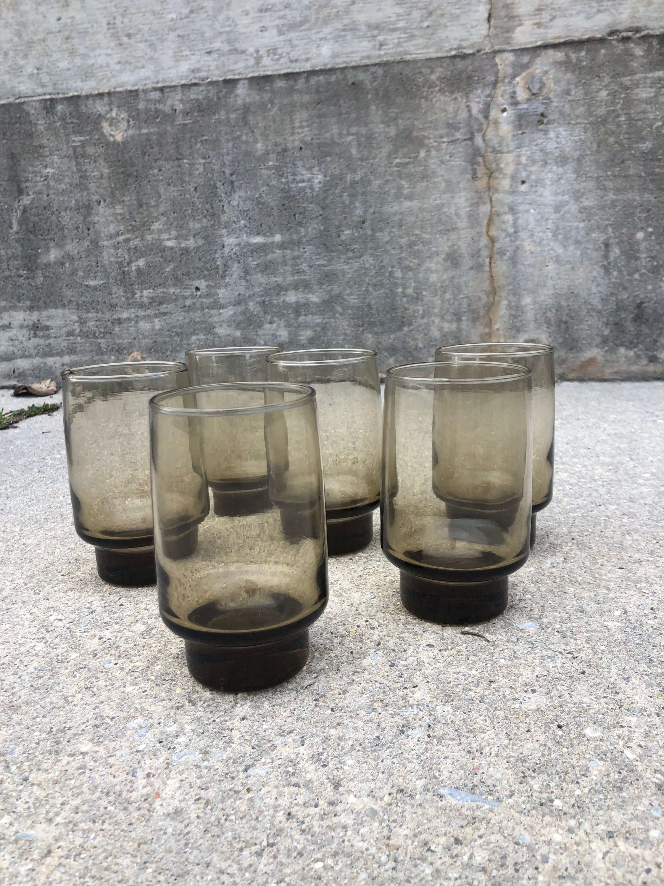 Vintage Libbey Tawny Smoked Glasses