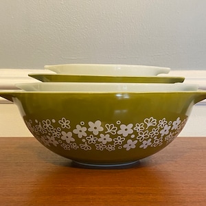 Vintage Spring Blossom Pyrex Cinderella Mixing Bowl Set of 4 -  #441 #442 #443 #444