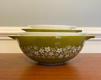 Vintage Spring Blossom Pyrex Cenicienta Mixing Bowl Set de 4 - #441 #442 #443 #444