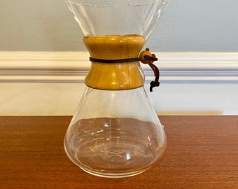 Vintage Chemex Glass Pour-Over Coffeemaker