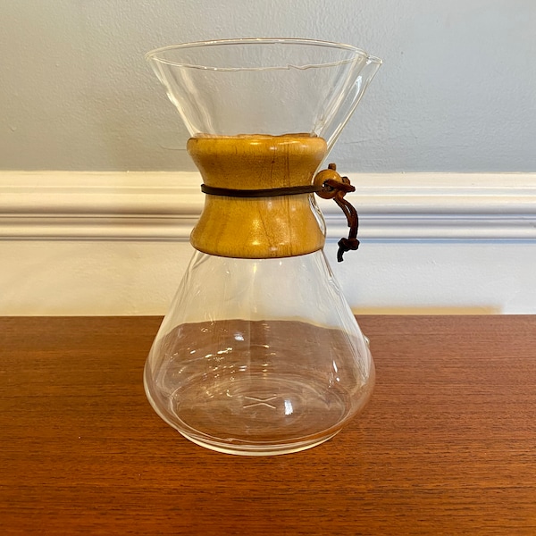 Vintage Chemex Glass Pour-Over Coffeemaker