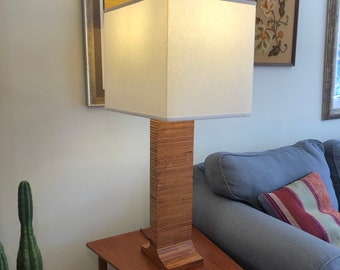 Vintage Mid-Century Modern Plywood Table Lamp