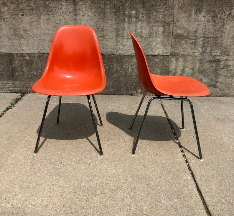 SOLD Vintage Pair of Eames Fiberglass Shell Chairs for Herman Miller image 1