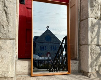 Vintage Teak Wall Mirror by Pedersen and Hansen - Made in Denmark