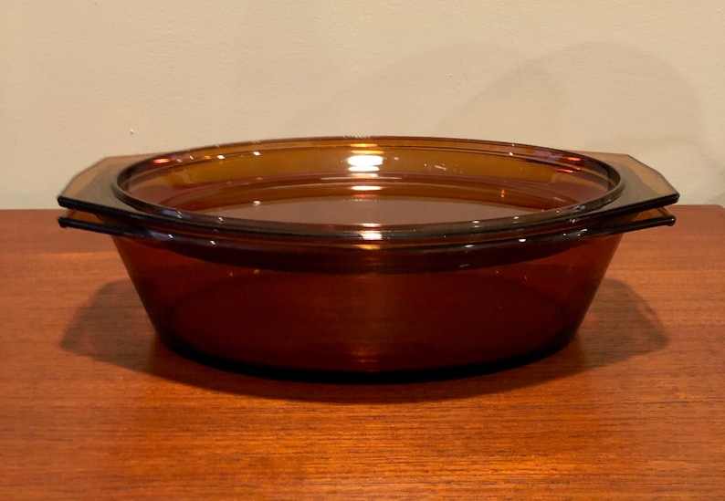 Vintage Amber Casserole Dish w/Lid by ARCOPAL image 8