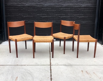 Danish Modern Teak Dining Chairs Designed by Poul Volther for Frem Rojle (Set of 4)