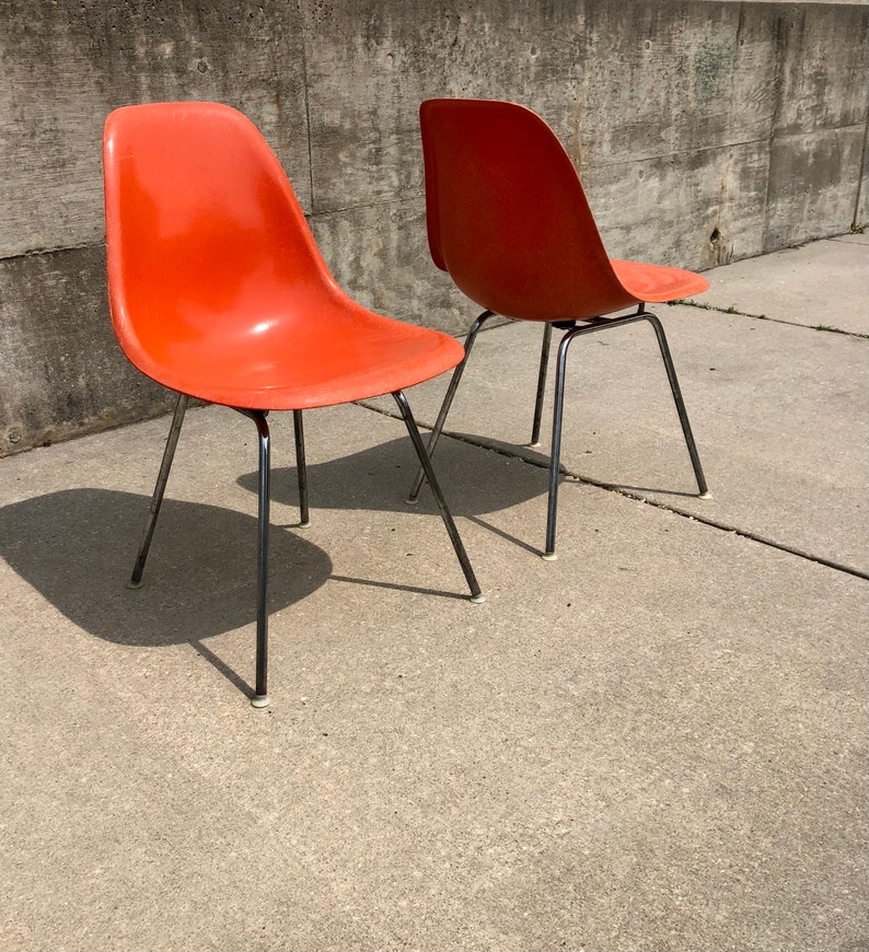 SOLD Vintage Pair of Eames Fiberglass Shell Chairs for Herman Miller image 3