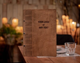 Custom Restaurant Menu Holder, Restaurant Wooden Menu Folder, Bar Menu, Cafe Menu Holder, Engraved Menu Holder, Wood Custom Menu Cover