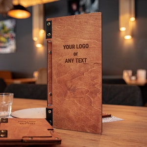 Cafe menu holder, Wood menu folder, Custom restaurant menu holder, Personalized menu cover, Wooden menu board, Menu book cover, Bar menu