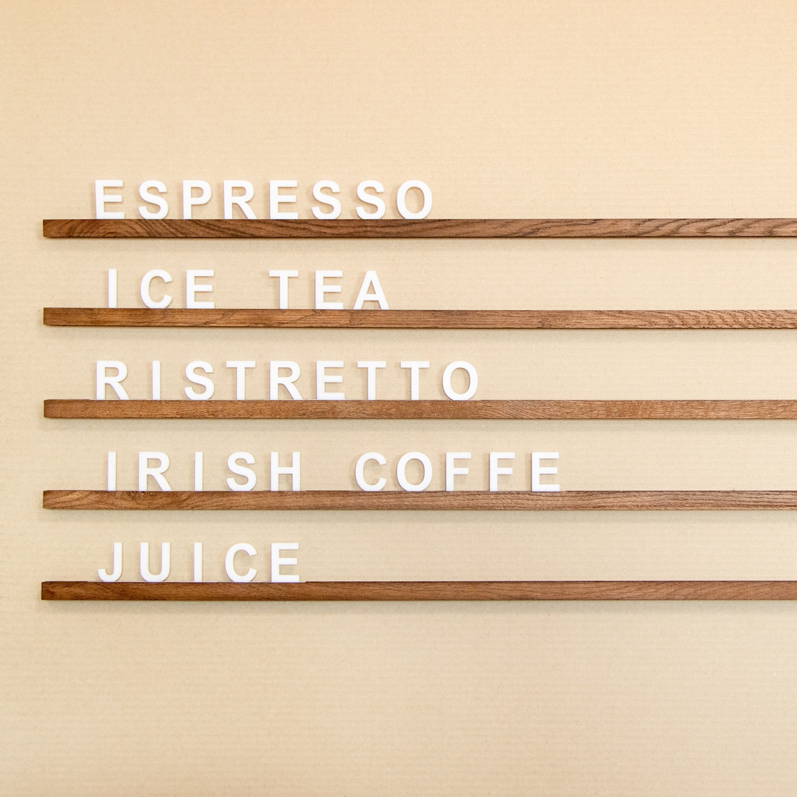 Menu Board, Wall Menu, Changeable Letter Board, Oak Menu Board, Cafe Menu Holder, Wooden Menu