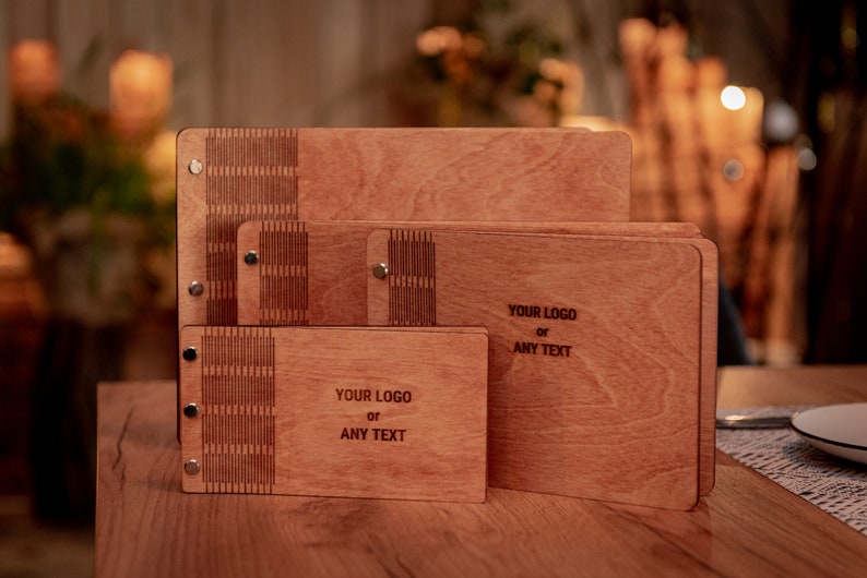 Engraved Menu Holder, Restaurant Wooden Menu Folder, Menu Book Cover