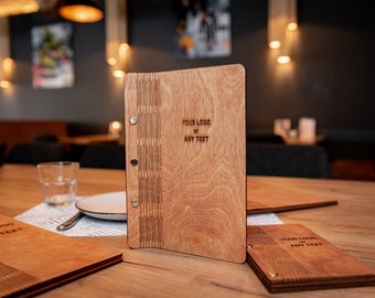 Porta menu inciso, Copertina menu ristorante, Porta menu ristorante personalizzato, Menu bar in legno, Cartella menu in legno, Copertina menu personalizzata