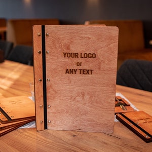 Support de menu en bois, support de menu de restaurant personnalisé, couverture de menu personnalisée, support de menu de café, chemise de menu en bois, couverture de menu personnalisée, menu de bar