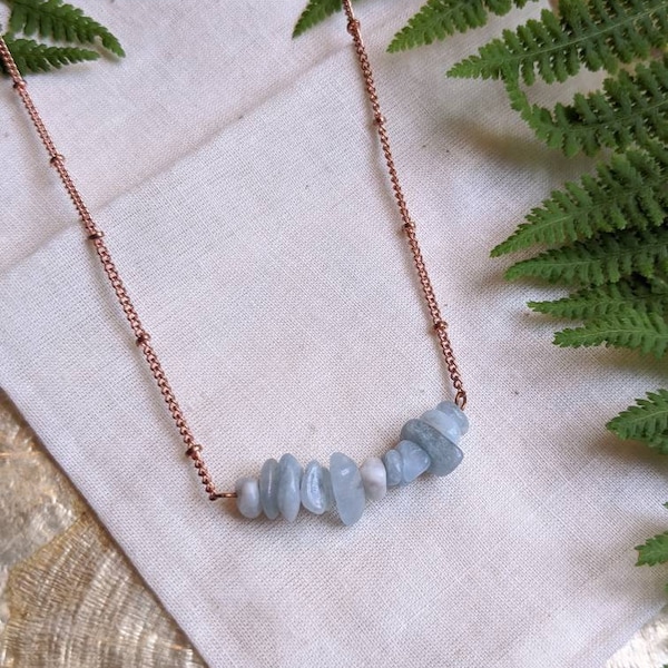 Aquamarine Bar Necklace | Reckless Jewelry Co. | Handmade Jewelry | Bohemian Jewelry