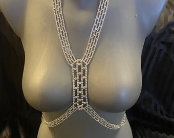 long crystal rhinestone top / body jewellery