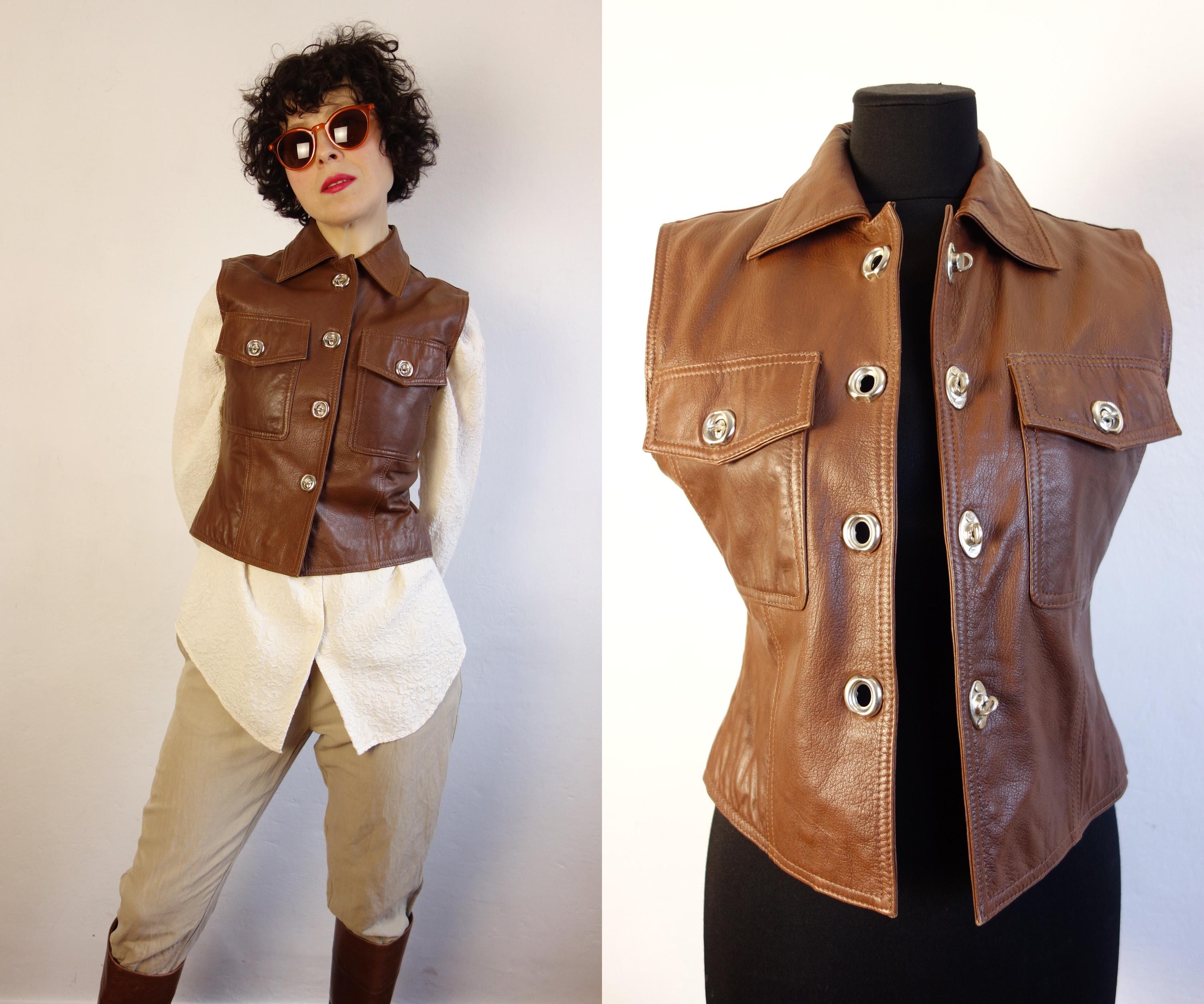 90s Leather Vest - Etsy 90s Leather Vest - Etsy