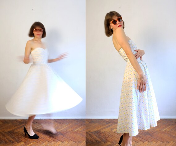 Vintage 80's does 50's Midi Dress/Polka Dots Dres… - image 7