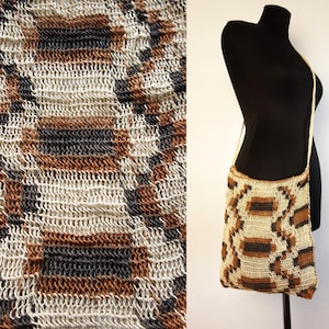 Argentina Hand Woven Shoulder Eco Bag/Unisex Organic Bag/Boho Bag/Geometric Pattern Woven Bag/Natural Ethnic Hippie Bag/Artisan Litoral Bag