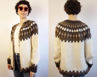 ＋ 183カーディガン アイスランド製 ノルディック柄 ハンドメイド