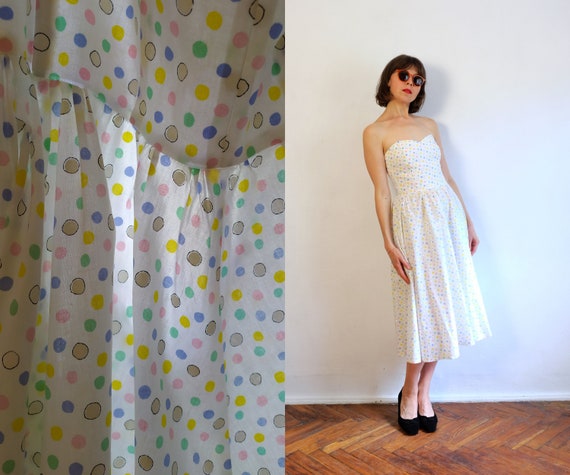 Vintage 80's does 50's Midi Dress/Polka Dots Dres… - image 10