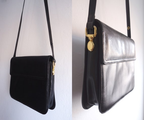 Vintage Picard Shoulder Bag/Black Crossbody Bag/G… - image 10