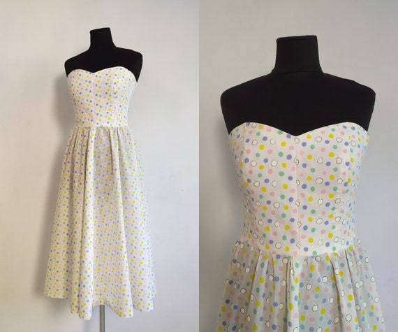 Vintage 80's does 50's Midi Dress/Polka Dots Dres… - image 3