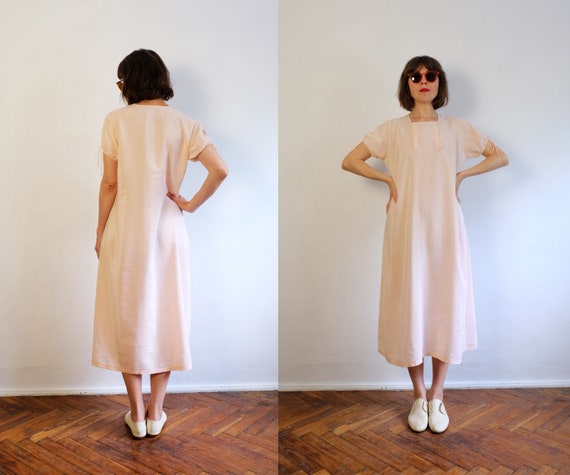 Antique 20"s Silk Nightgown/Pale Pink Nightshirt/… - image 4