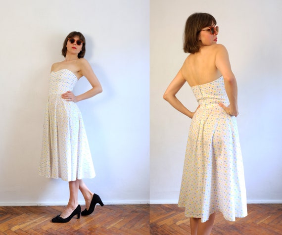 Vintage 80's does 50's Midi Dress/Polka Dots Dres… - image 6