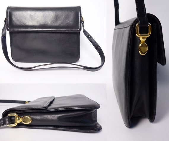 Vintage Picard Shoulder Bag/Black Crossbody Bag/G… - image 3