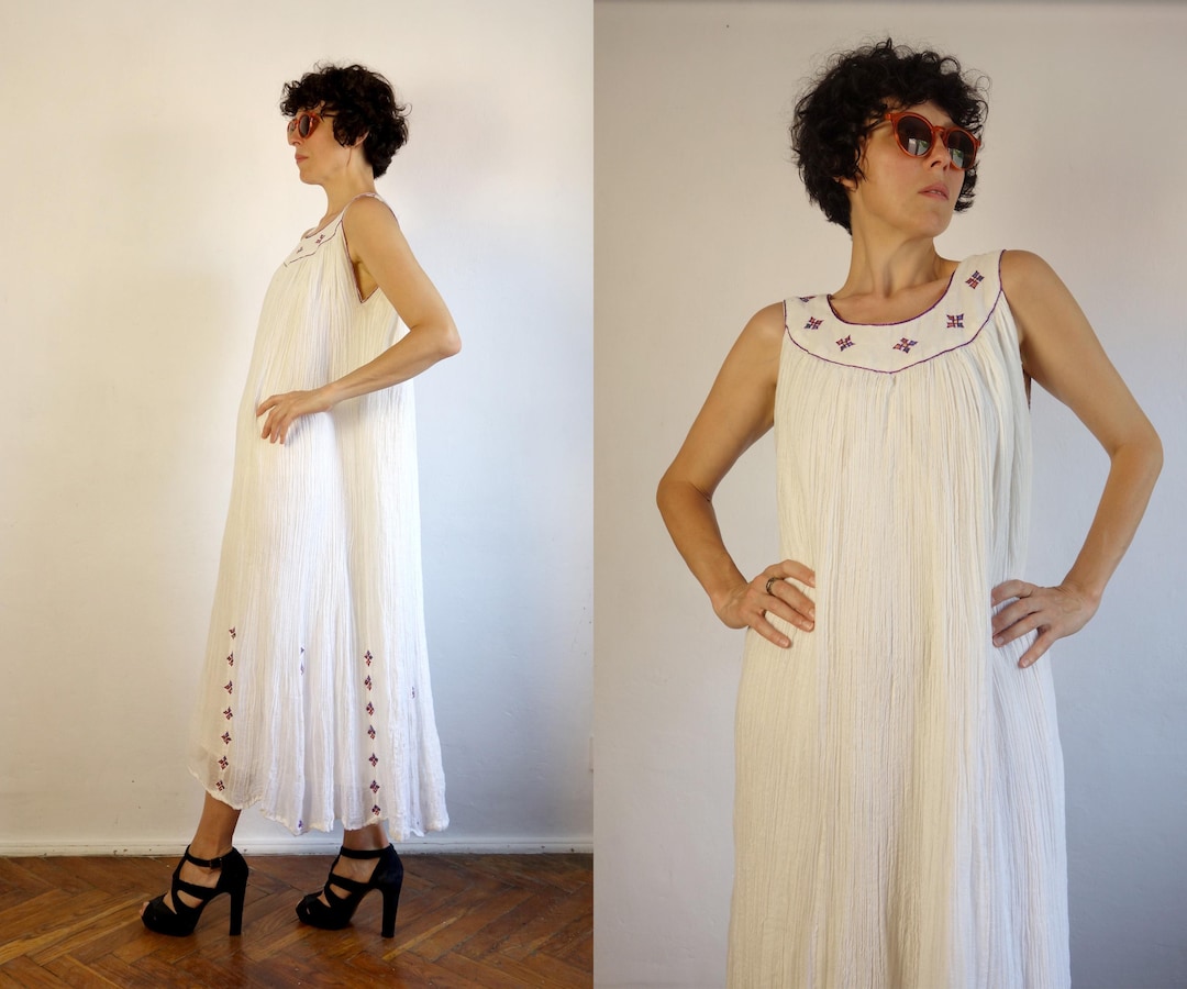 Glaise Dress Gots Woven Dresses Antique White Ks103166
