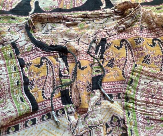 Vintage Indian Cotton Gauze Tunic/Geometric Patte… - image 10