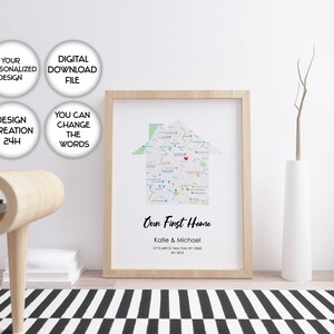 1st Home Map, erste Home Map Geschenke, unsere erste Home Map, unser erstes Home Paar Kartendruck, personalisierte Home Map, Geschenk für Paar