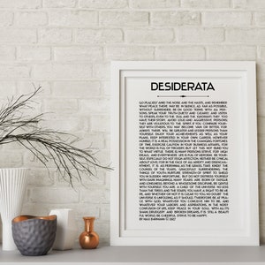 Desiderata Printable Desiderata Inspirational Poems Max Ehrmann Poem Quote Printable Motivational Poster Gift Desiderata Poem Poster Poetry