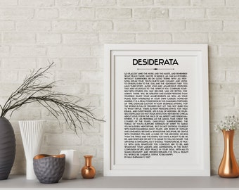 Desiderata Stampabile Desiderata Poemi ispiratori Max Ehrmann Poem Citazione Poster motivazionale stampabile Regalo Desiderata Poesia Poesia Poster Poesia