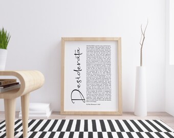 Desiderata stampabile Desiderata Inspirational Poems Max Ehrmann Poem Citazione Stampabile Poster motivazionale Regalo Desiderata Poesia Poster Poesia