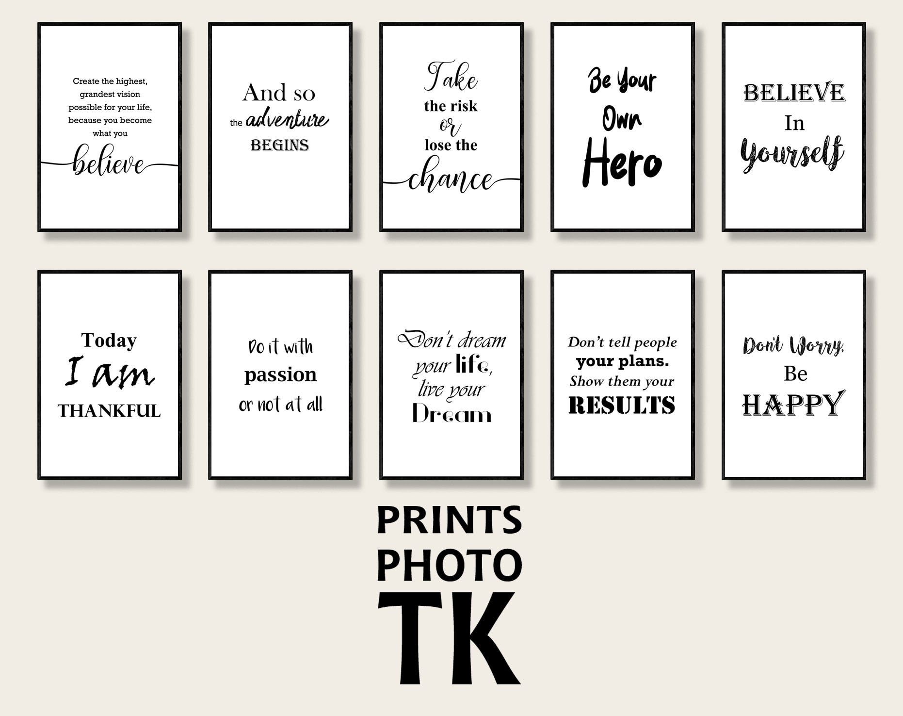 Inspirational Motivational Quotes Printable Bundle Set of 10 - Etsy