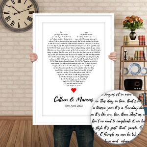 First dance,Personalized Custom wedding song lyrics wall art,Favorite song lyrics,Song lyric gift print,Wedding song lyric art,One Year Gift