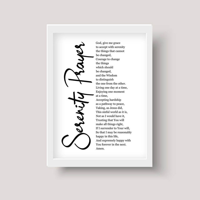 serenity prayer printable serenity prayer serenity prayer etsy