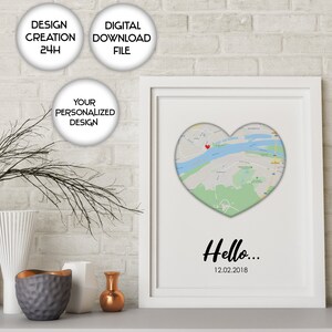 Die erste Verabredung Valentinstag Druck Geschenk für ihn für ihre Beziehung Geschenke Personalisierte Herzkarte personalisierte Karte Geschenke Besondere Daten Zeichen