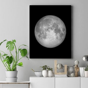 16x20, Moon Wall Art, Full Moon, Black And White, Moon Print, Planet Wall Art, Moon Phases Print, Moon Poster, Printable,  Moon Photography