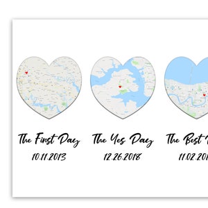 Il primo giorno, il giorno del sì, il giorno migliore, personalizza la mappa del matrimonio stampabile, stampa regalo mappa personalizzata, regalo di nozze personalizzato, regalo unico