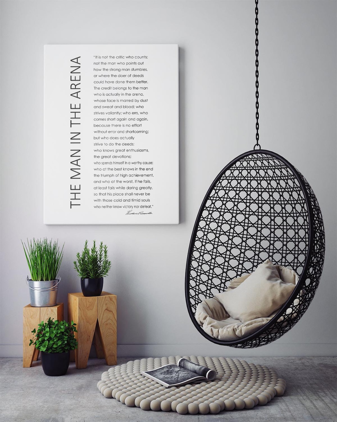 The Man in the Arena Printable Theodore Roosevelt Quote Etsy