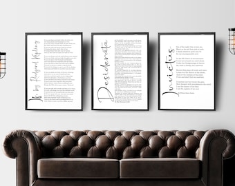 Desiderata Print,IF Print, Invictus Print,IF Rudyard Kipling Poem, Invictus by William Ernest Henley Poem Print, Desiderata Max Ehrmann poem