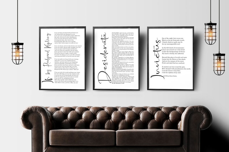 Desiderata Printif Print Invictus Printif Rudyard Kipling - Etsy