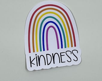 Kindness Rainbow Stickers | Kindness | Rainbow | Boho Aesthetic | Laptop Sticker | Laptop Decal | Water Bottle Sticker | Be Kind Sticker