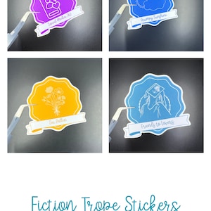 Fiction Trope Stickers | Romance Tropes | AO3 Trope Stickers | Laptop Stickers | Laptop Decals | Water Bottle Stickers