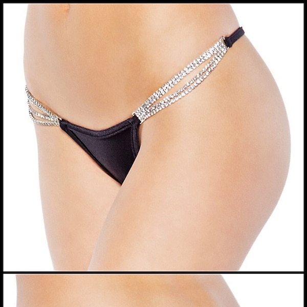 Blink, Y Back Thong, With Rhinestone Connector.