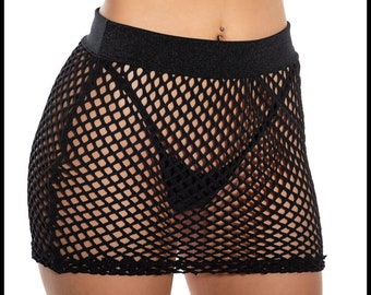 Fishnet Mini Skirt.